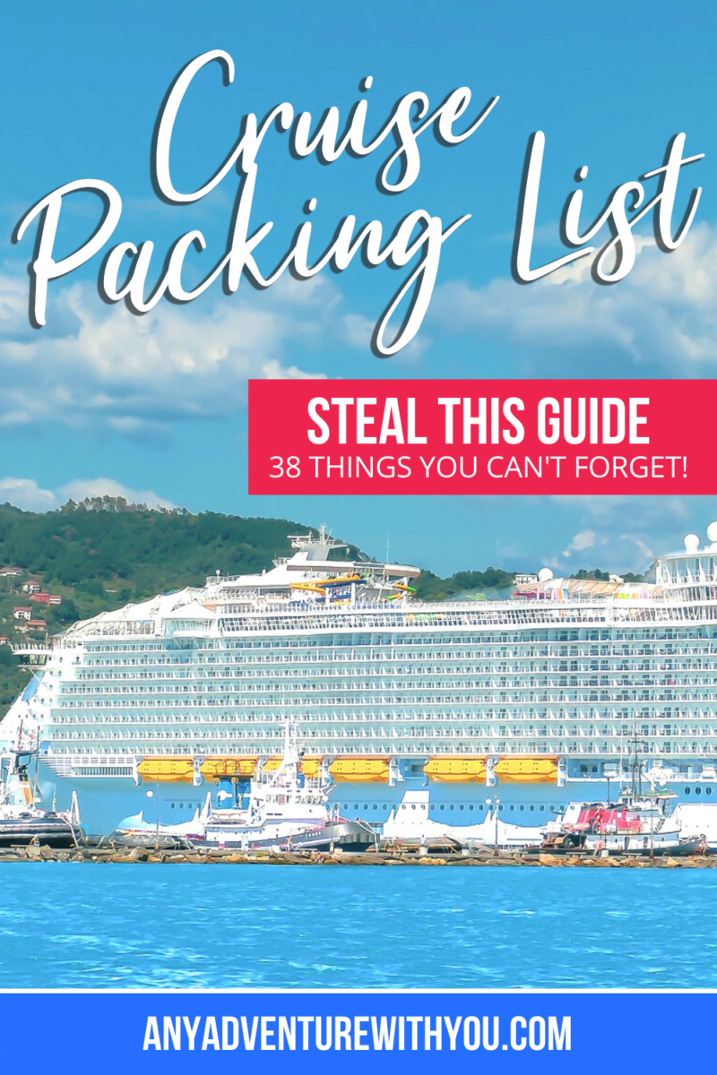 Whether you're traveling to the Caribbean or the Mediterranean, these are 38 essential items you need to add to your cruise packing list. #Cruising #CruisePacking #CruisePackingList