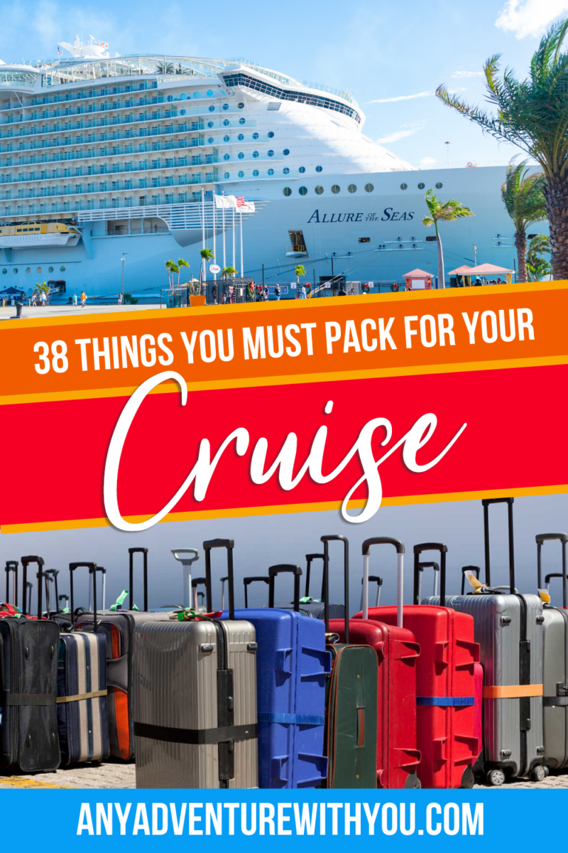 Whether you're traveling to the Caribbean or the Mediterranean, these are 38 essential items you need to add to your cruise packing list. #Cruising #CruisePacking #CruisePackingList