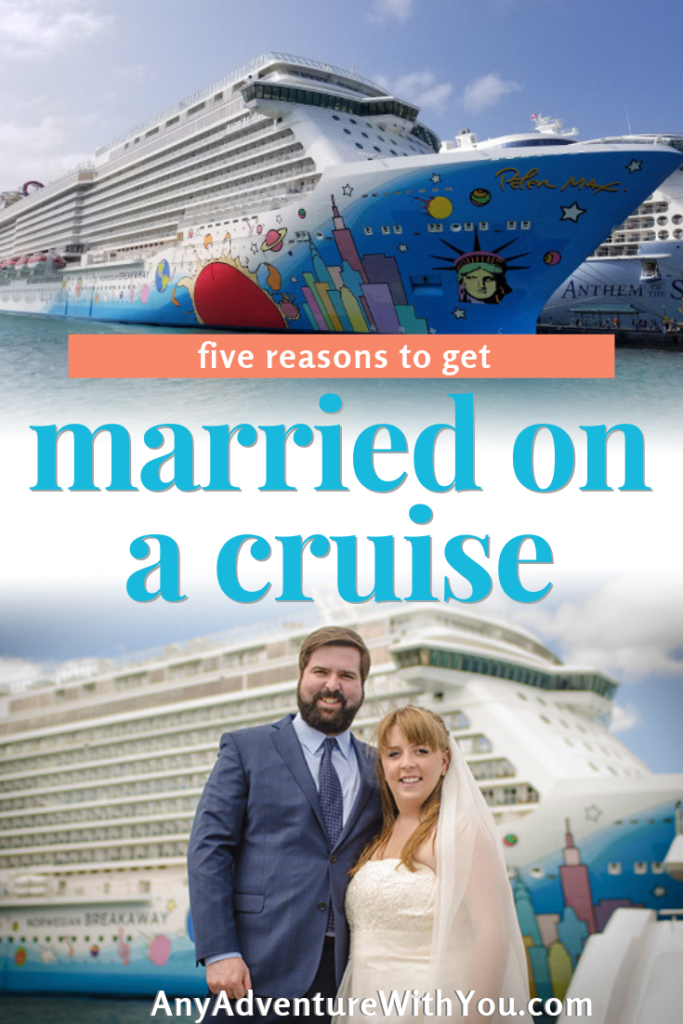 Getting married on a cruise can be a great option for couples looking for a destination wedding. Here are 5 reasons why a cruise wedding might be right for you! #Cruise #Wedding #WeddingPlanning #CruisePlanning #DestinationWedding